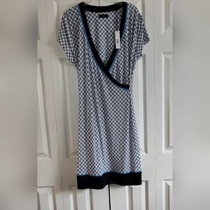 NWT T Tahari Women's Dotted Faux-Wrap Dress, Size XL. I'll